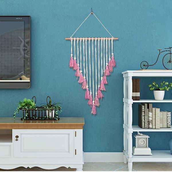 

tapestries pure cotton thread tapestry tassel decorative hanging po display macrame wall woven chic room