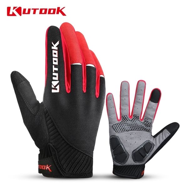 

kutook cycling gloves full finger shockproof bike outdoor camping hiking fishing mtb guantes ciclismo touch screen 211124, Blue;gray