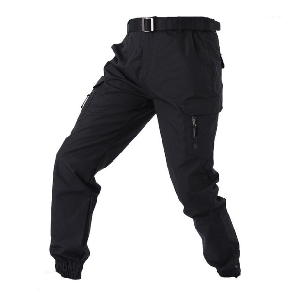 

men's pants tactical jogger men streetwear us army military camouflage cargo work trousers urban casual, Black
