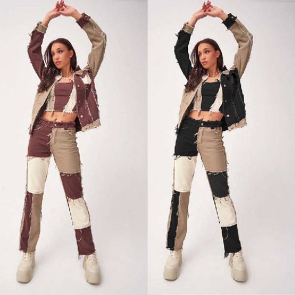 

autumn and winter women's fashion jacket denim, Black;brown
