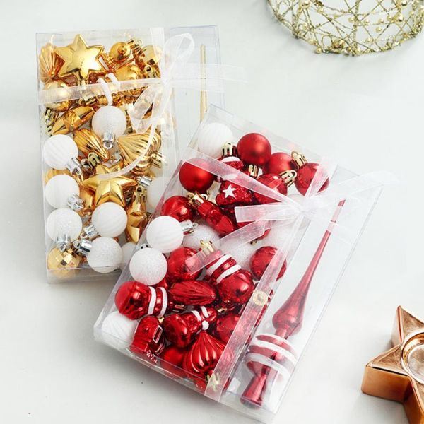 

party decoration 34pcs christmas tree pendants decorative hanging star heart balls ornaments xmas decorations plastic decor