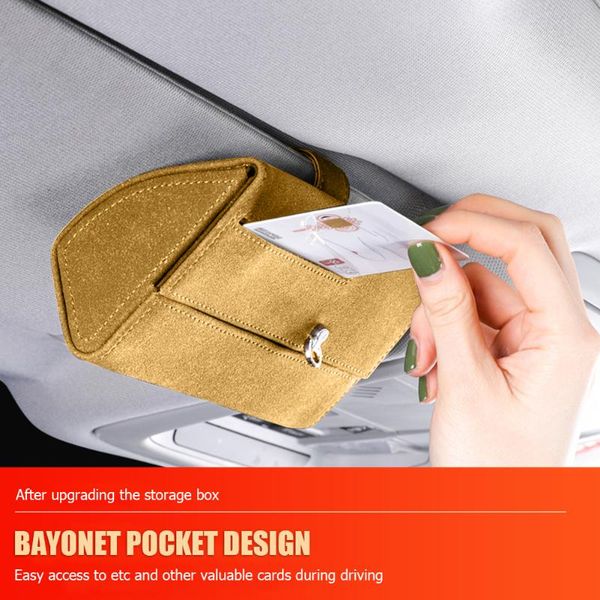

car organizer automobile interior decoration parts felt sun visor sunglasses holder bill business card storage bag