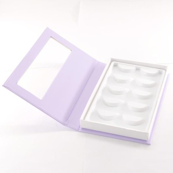

false eyelashes 10/pack wholesale 5pairs lash boxes packaging eyelash book package 25mm mink storage box cases makeup business vendors