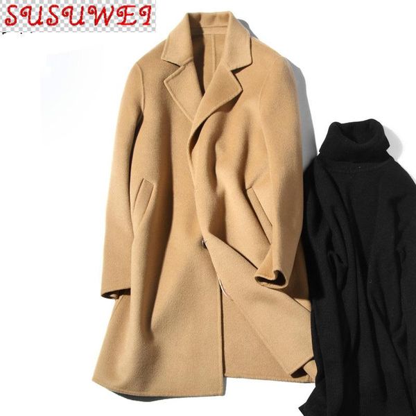 

100%wool coat handmade double-sided spring autumn long man jacket plus size ocercoat erkek kaban lm18-1011 kj1559 men's wool & blends, Black