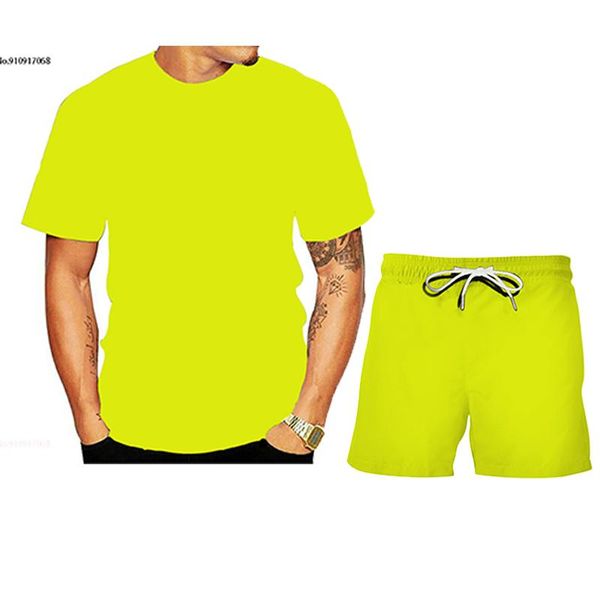 

men's tracksuits 2021 cotton t-shirt + sports shorts set summer running, Gray
