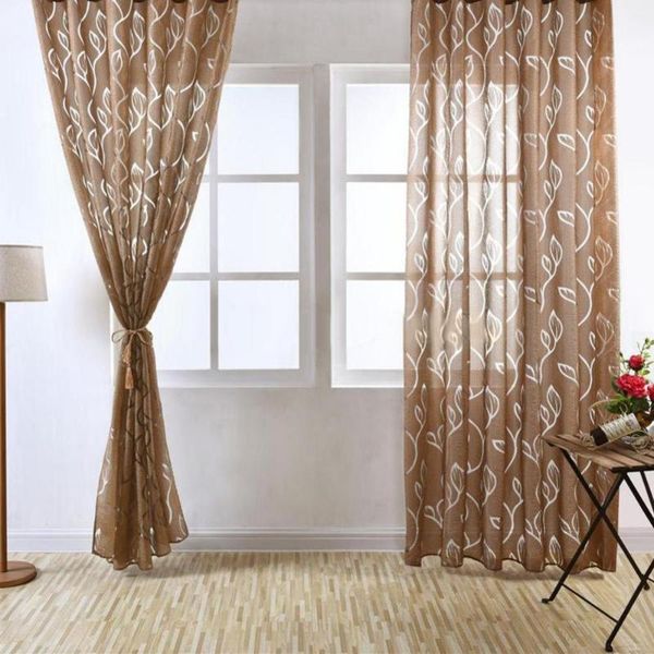 

100x270cm tulle curtains bubble leaf pattern window sheer curtain voile for bedroom living room & drapes