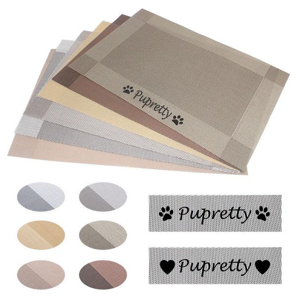 

kennels & pens personalized pet bowl mat dog feeder placemat pvc custom puppy name cute feeding washable food pad bowel drinking product