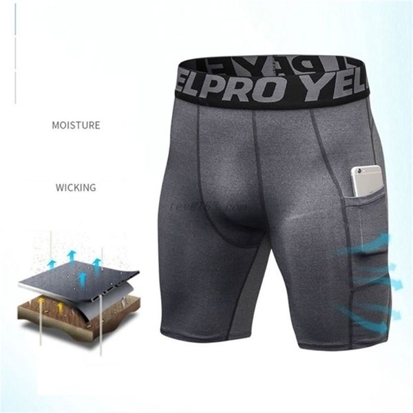 

5 colors mens plus size compression shorts 2 side pockets quick dry sport leggings ultra wide letters waistband baselayer runnin 210330, White;black
