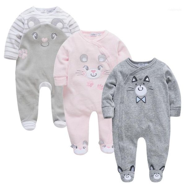 

kavkas 2 3 pcs/lot baby rompers winter girls overalls long sleeve cartoon born babies girl jumpsuit infant boys pajamas1, Blue