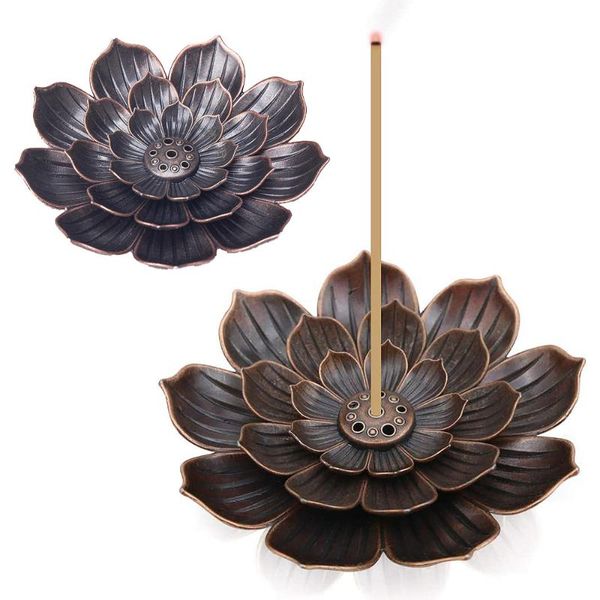 

fragrance lamps lotus porous incense burner stick holder buddhism line plate sandalwood coil base temples yoga studios home decoration