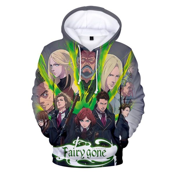 

men's hoodies & sweatshirts casual hooded for men women fairy gone 3d cartoon print winter clothes children long sleeve tracksuit anime, Black