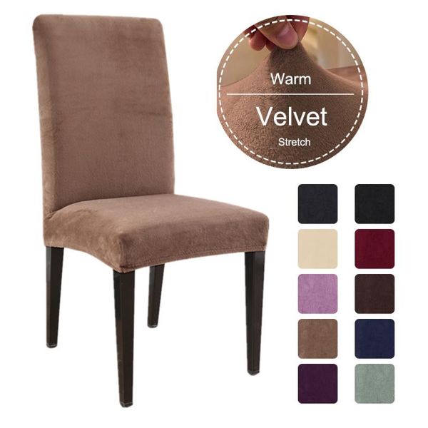

chair covers 1 piece thick plush dining room cover stretch elastic slipcovers restaurant for banquet folding el covering
