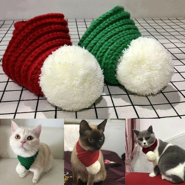 

dog apparel pet knitted christmas scarf cat warm collar accessories