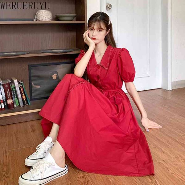 

werueruyu dress women french romance vintage design chic summer ladies holiday lovely trendy high waist womens dresses 210608, Black;gray