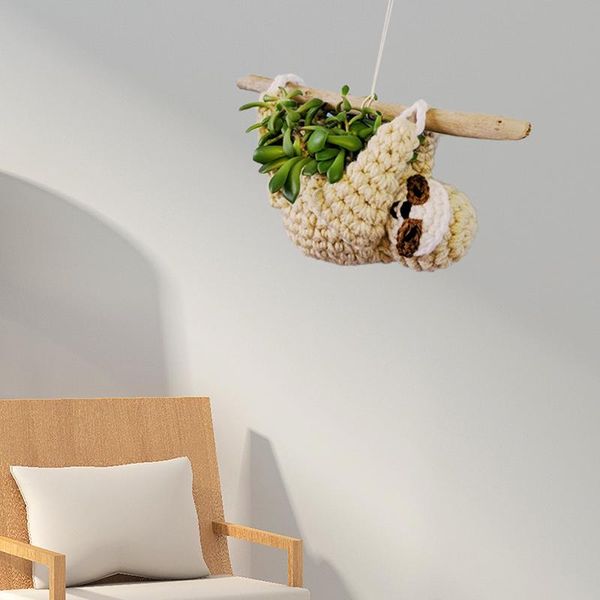 

planters & pots flower cute plant basket sloth woven decorative hanging pot storage organizer for home decor