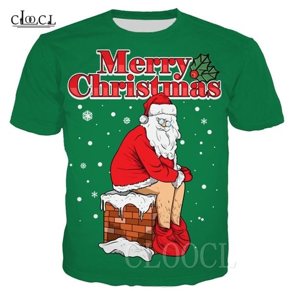 T-shirt Babbo Natale 3D Stampato Babbo Natale T-shirt Casual Moda Uomo Donna Natale Taglie forti Tshirt Regali di Natale Tee Tops 210409