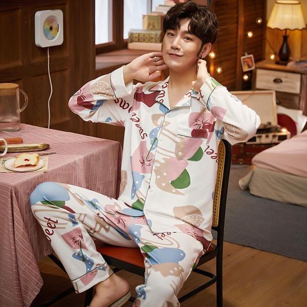 

men's autumn warm cotton home wear cardigan plus size pajamas can be worn outside trendy fashion sleepwear, Black;brown