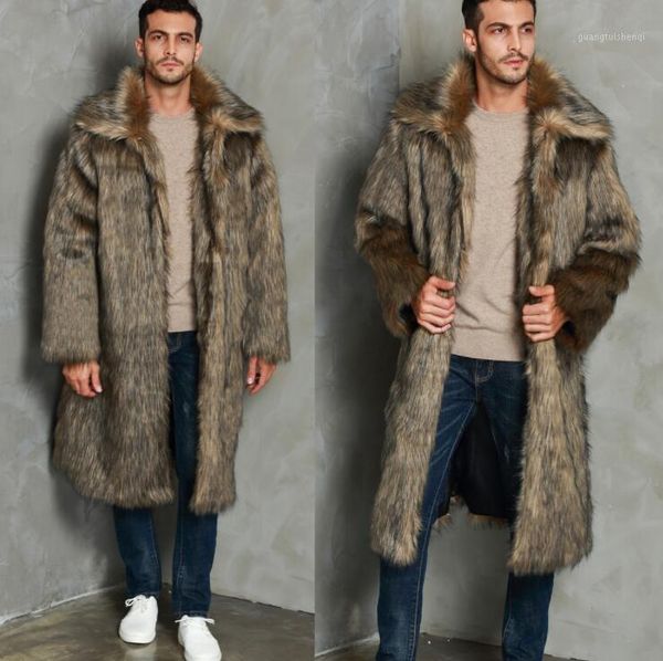 

fur leather coat mens warm faux mink men loose jackets winter thicken jaqueta de couro brown casual clothes men's &, Black