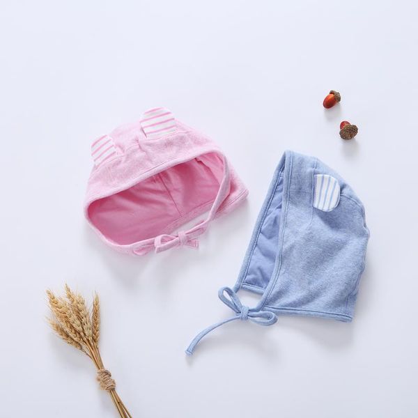 

hair accessories 2pcs baby hat kids cotton clothes children girls & boys with string all seasons pink ear, Slivery;white