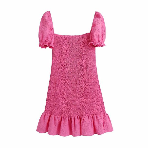 

summer dress women elegant casual fashion chic lady puff sleeve dress women stretchy dresses 210709, Black;gray