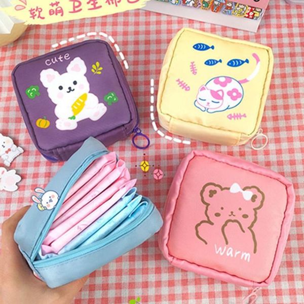 

cosmetic bags & cases sanitary napkins storage bag pouches portable lipstick key earphone data cables organizer waterproof cute small