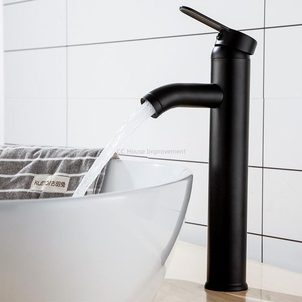 

black faucet stainless steel paint bathroom basin faucets blacked cold mixer tap single hole sink