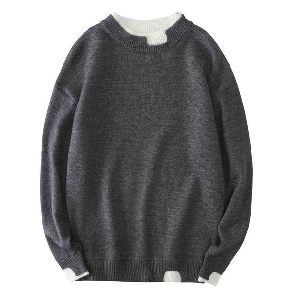 

men's sweater korean version of the double collar sweater youth bottoming shirt thick line clothing tide mens clothes autumn and winter, Black;brown