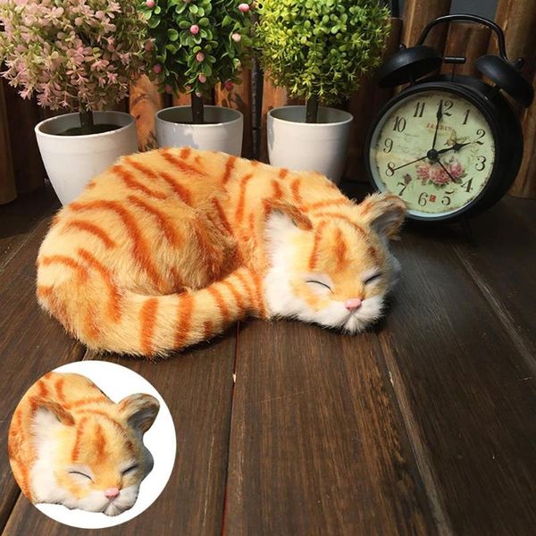 

cat toys realistic cute sleepy pography props deskhome car decor toy gift