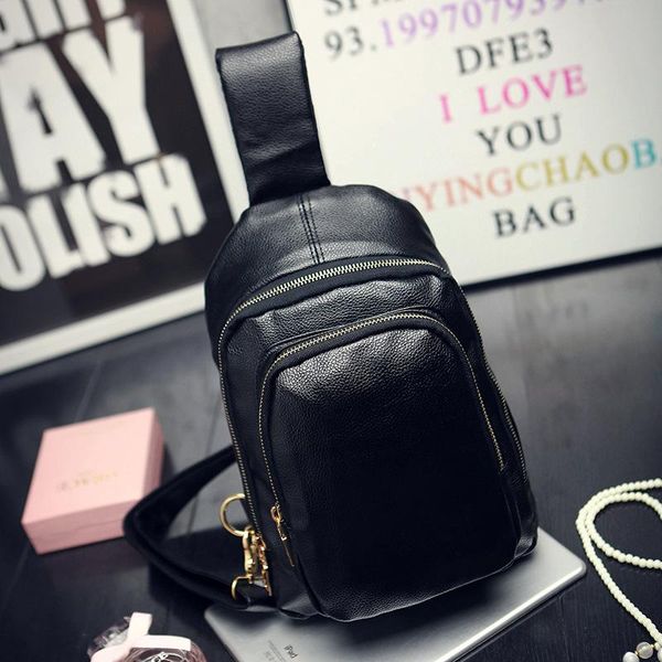 

waist bags pu casual men chest pack sports men's bag small outdoor shoulder