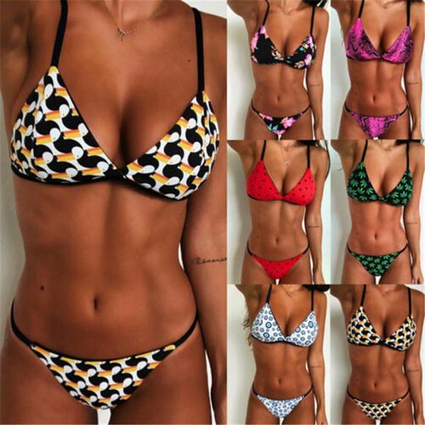 

floral print bikinis set 2021 swimwear women swimsuit beach bathing suit maillot push up bathers brazilian bikini women's, White;black