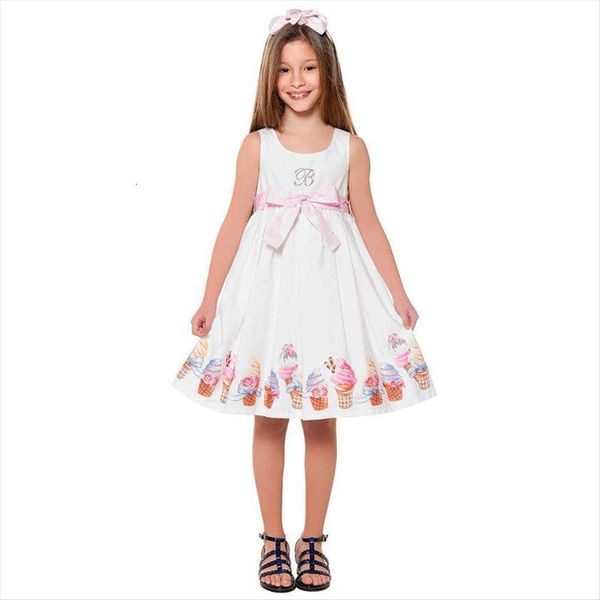 

summer belt printing bonsai girls girl dress for wholesale with korean children, Red;yellow