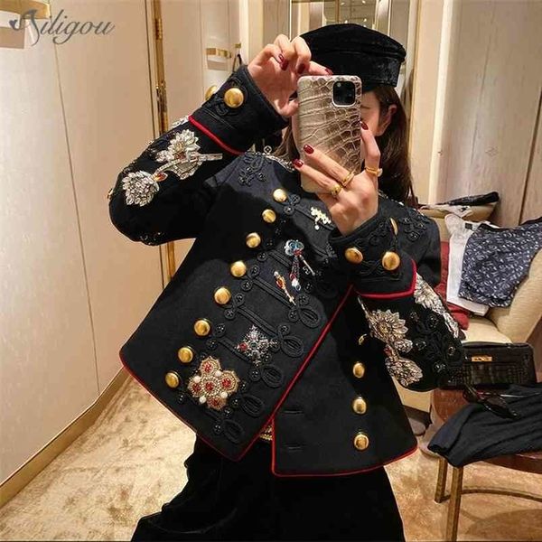 

summer and street coat ladies fashion luxury handmade beaded diamond tassel chain short loose black 210525, Black;brown