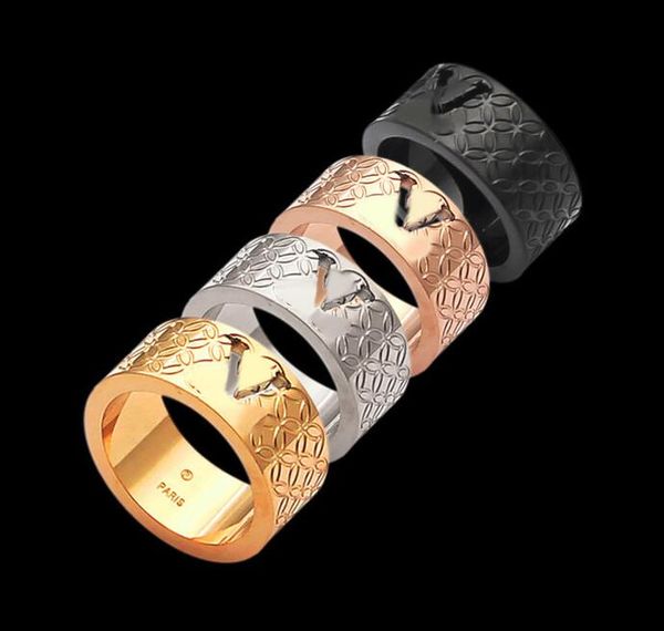 

ouis avuit ton couple rings designer v-shaped four-leaf plaid ring for lovers, Silver