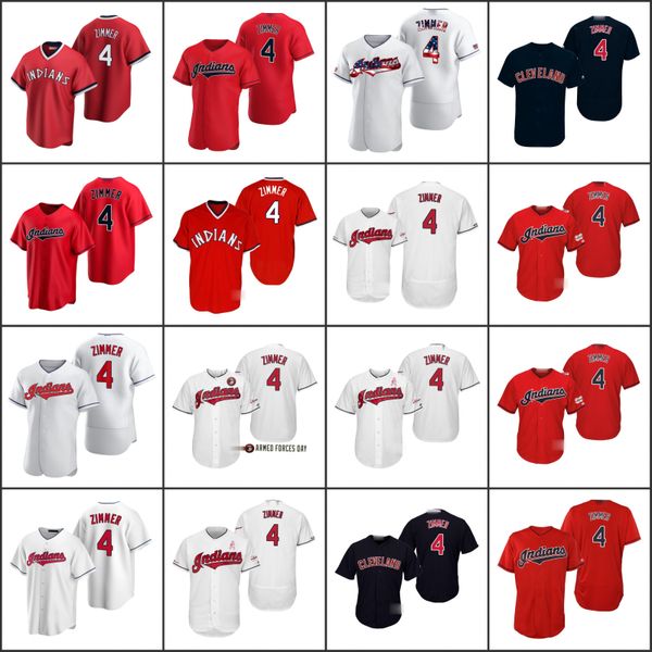 

cleveland indians men 4 bradley zimmer women youth jersey, Black;red