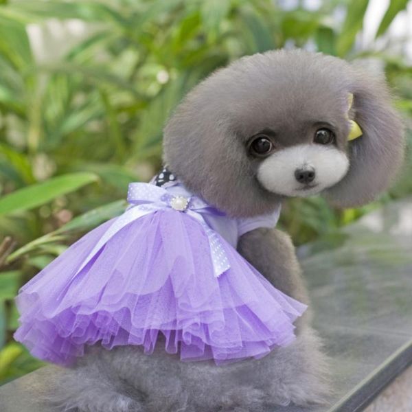 

dog apparel summer pet cotton breathable clothes love heart bowknot bubble dress skirt sleeveless vest clothing