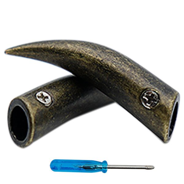 

punk ox horn 4pcs/set diy screw on metal aglet 2022 retro vintage replacement shoelaces metallic tips head for jumpman 1 1s, White;pink