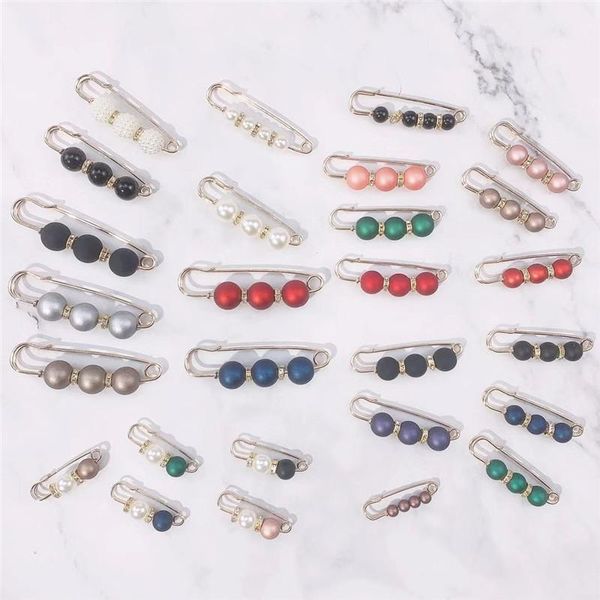 

creative pearl fixed strap safety pin brooch for women kids sweater dress cardigan brooches friends jewelry gift pins,, Gray