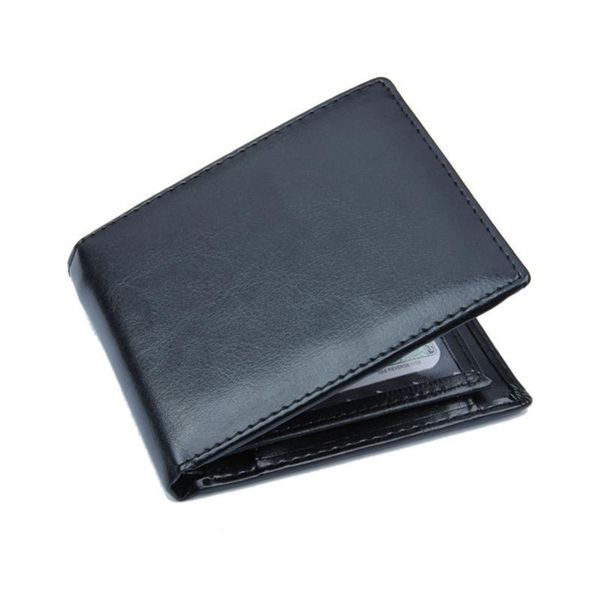 

mens pu leather vintage short wallet credit card holder bifold business purse, Red;black