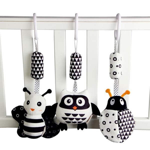 

stroller parts & accessories born bells soft, plush rattle toy cradle, hanging bell car seat ,cart travel black and white wind chime, educat