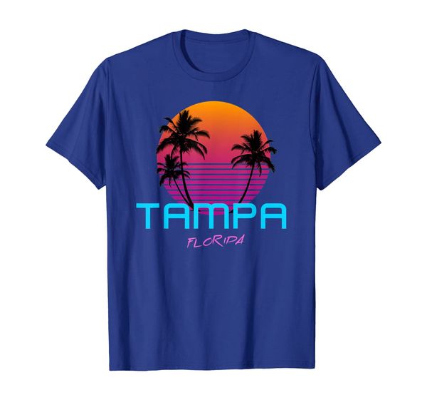 

tampa florida retro 80s t-shirt, White;black