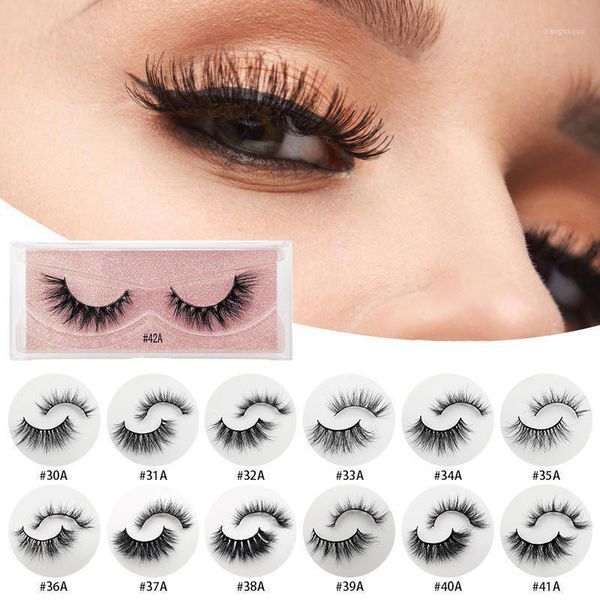 

real mink hair false eyelashes handmade thick and lifelike messy natural/thick long eye lashes wispy maquiagem make up1
