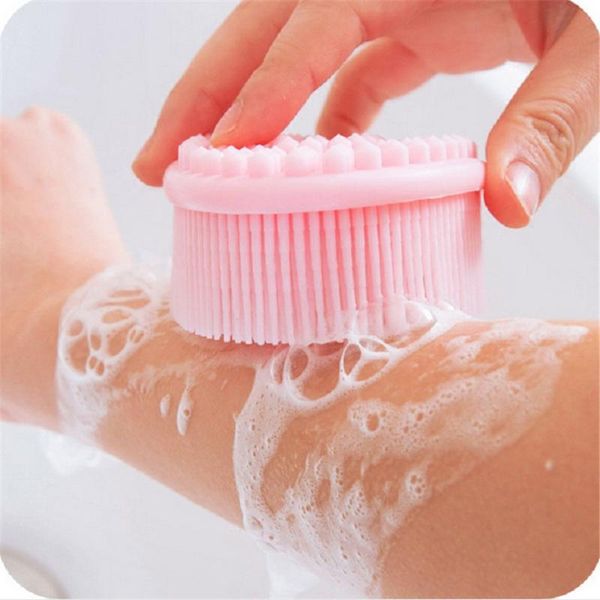

cleaning cloths face & body gentle silicone brush scrub skin exfoliation massage nubs improve cellulite bathroom set accessories