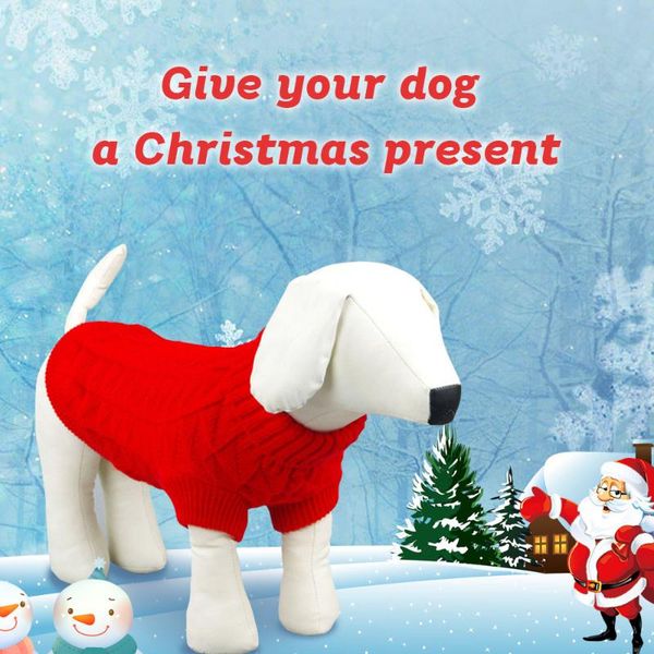 

year christmas solid color winter woolen sweater for small dogs knitwear puppy autumn warm knitting crochet pets clothes dog apparel