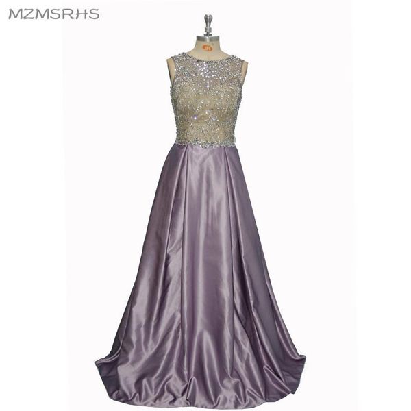 

party dresses real po crystal beading evening dress long 2021 floor length satin vestido de festa sleeveless formal gowns, White;black