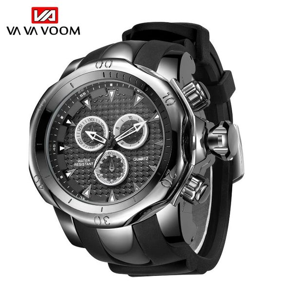 

wristwatches sports watch golden big dial time waterproof silicone men's watches relogio masculino erkek kol saati, Slivery;brown