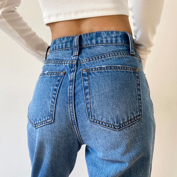 

2011womens jeans baggy jeans for women 2021 mom jeans high waist blue loose washed fashion straight denim pants vintage streetwear