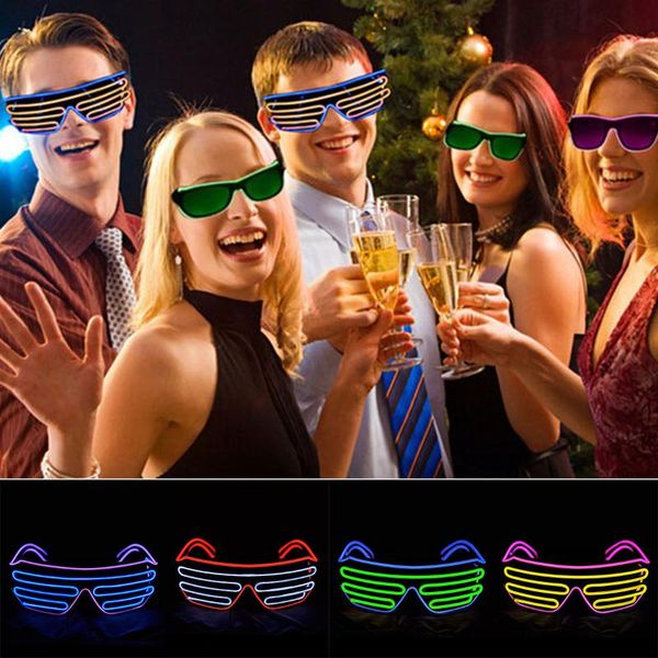

party masks 2021 el wire neon rave glasses flashing led sunglasses light up costumes dj night for birthday halloween christmas