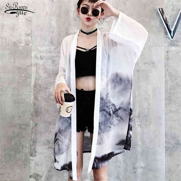 

blusas harajuku blouse fashion outfits kimono shirts cardigan women yukata female print kawaii clothing shirt 9960 210421, White