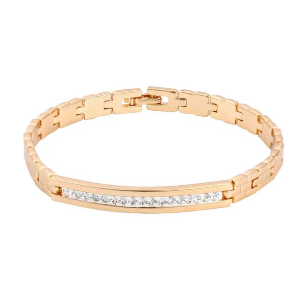 

71311 fashion jewelry 18k gold plated brass zircon tennis bracelet, Golden;silver
