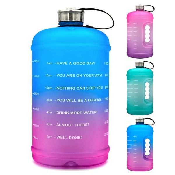 

water bottle big capacity outdoor sports gradient color fashion cup fitness sport with handle suitable for camping bike travel